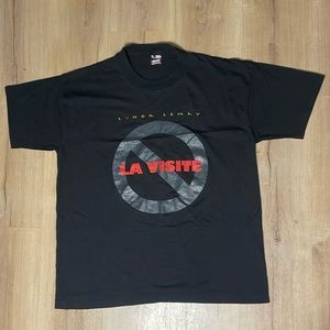 Vintage Lynda Lemay La Visite Black T Shirt. Single Stitch. Size XL. Made in USA